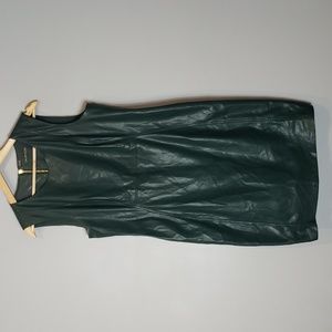 Calvin Klein Faux Leather Sheath Dress Size 14 Green